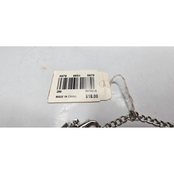 NWT Cranberry Heart Bead, Faux Pearl, Silver Chain Choker Necklace & Bracelet - Picture 9 of 9